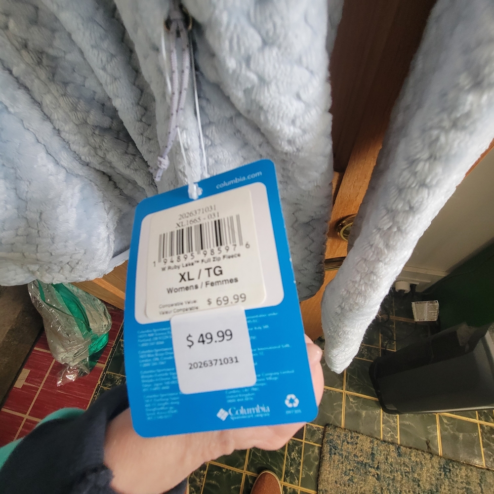 Columbia Women's Light Blue Textured Fleece Jacket - Picture 4 of 4